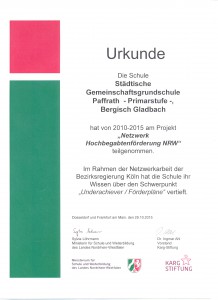 Hochbegabten Urkunde 001