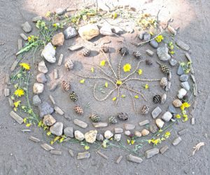 Blätter im Sand